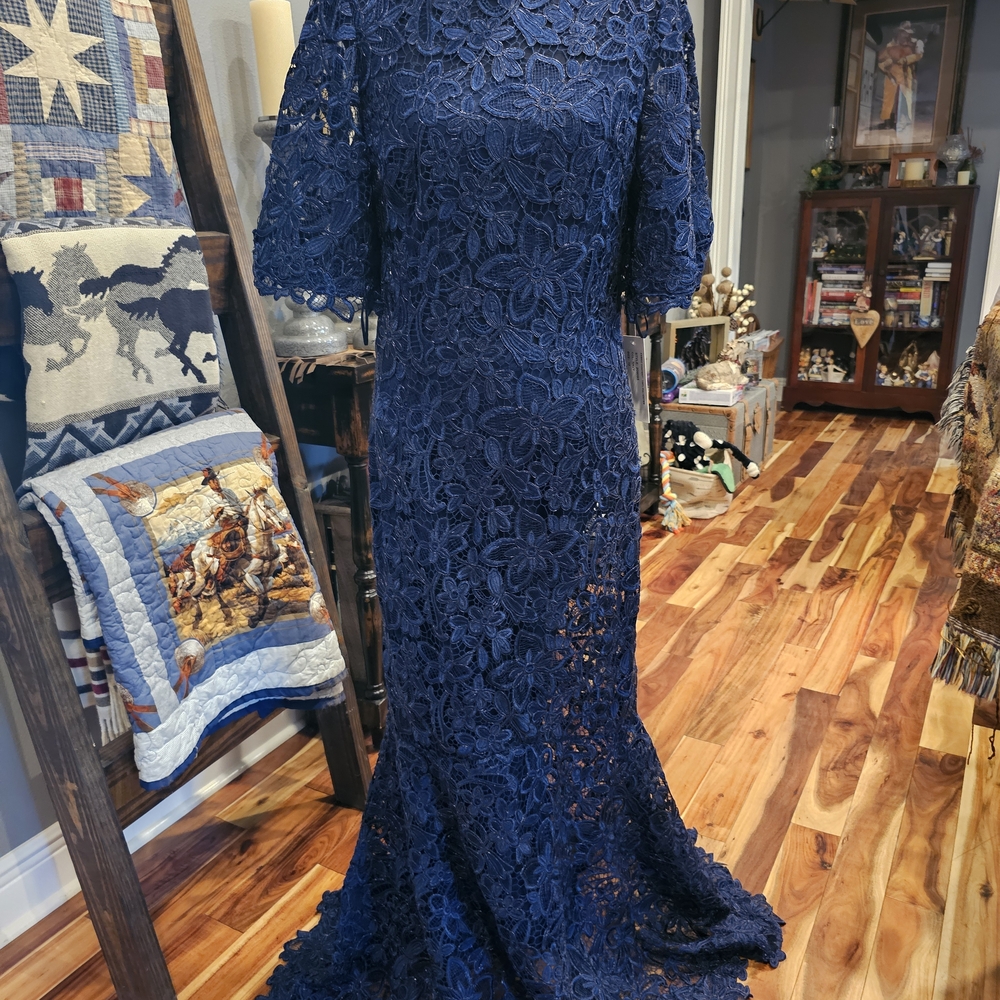 Teri Jon Navy Lace Formal Dress, NWT - Size 12